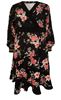 Picture of MIDI DRESS LONG SLEEVE BLACK AND RED WITH CUFF DETAIL